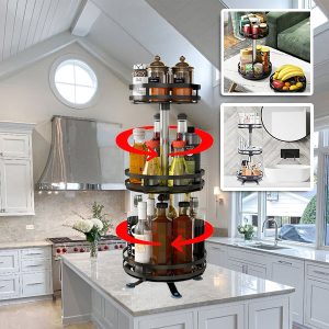 360° rotējošs metāla uzglabāšanas organizators (3 slāņi) | SPINSTORE