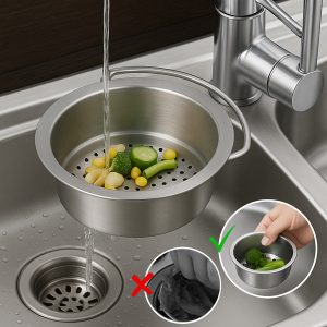 Notekas groziņš, kas filtrē un viegli uzglabā | EVOSINK