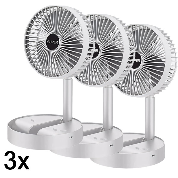3x USB stacionārais elektriskais ventilators | FOLDICOOL