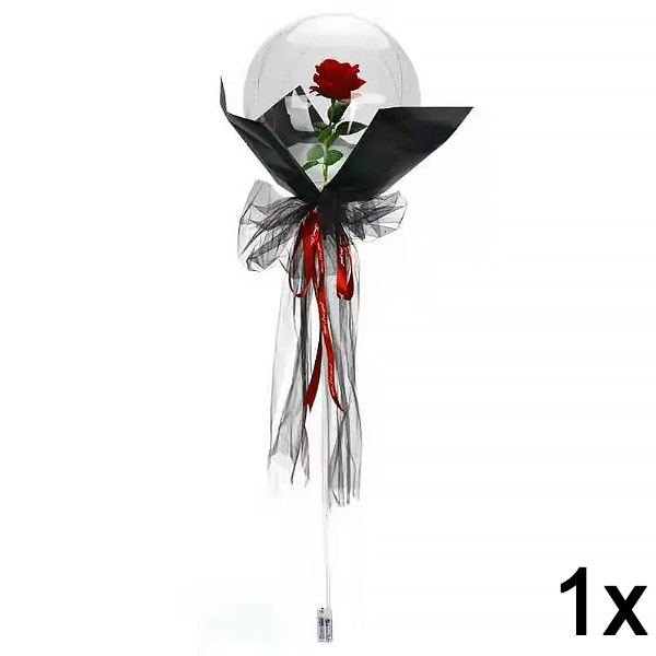 1x LED balons ar rozi neaizmirstamiem mirkļiem | LOVEBALLOON
