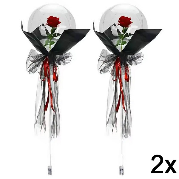2x LED balons ar rozi neaizmirstamiem mirkļiem | LOVEBALLOON