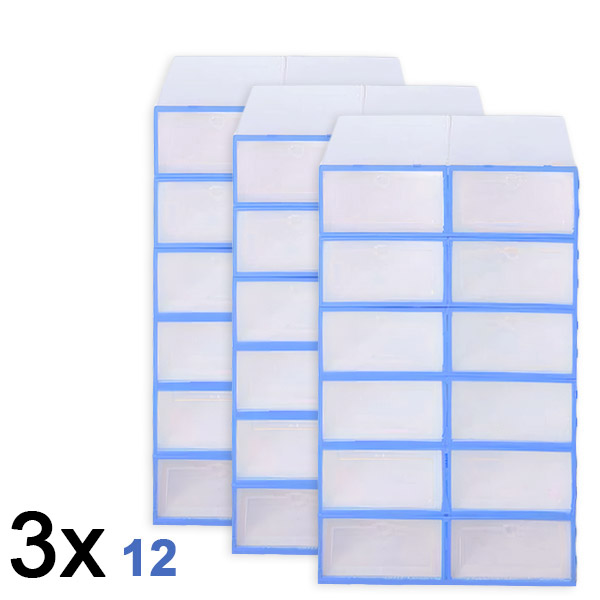 3x Plastmasas apavu uzglabāšanas kaste (12 gab.) | SHOEZY