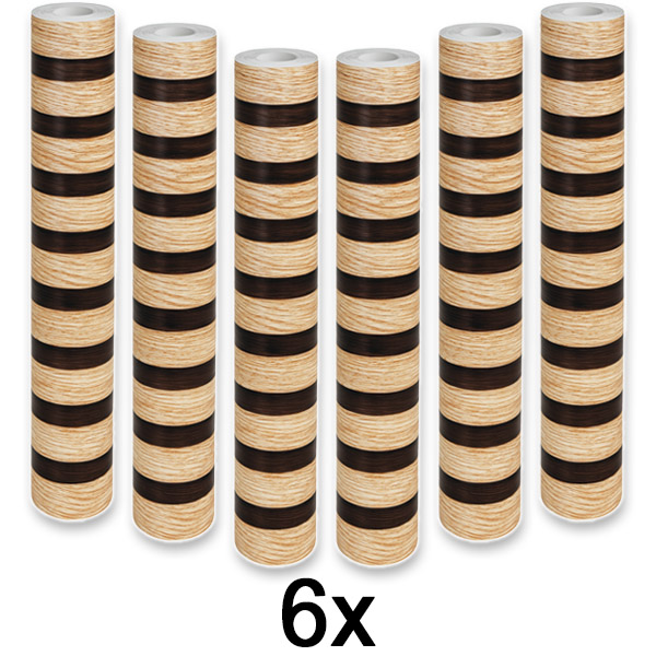 6x Elegants sienas uzlīme ar koka efektu | LINEWALL